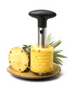 Tropical fruit pineapple, whole, round peeled Royalty Free Stock Photo